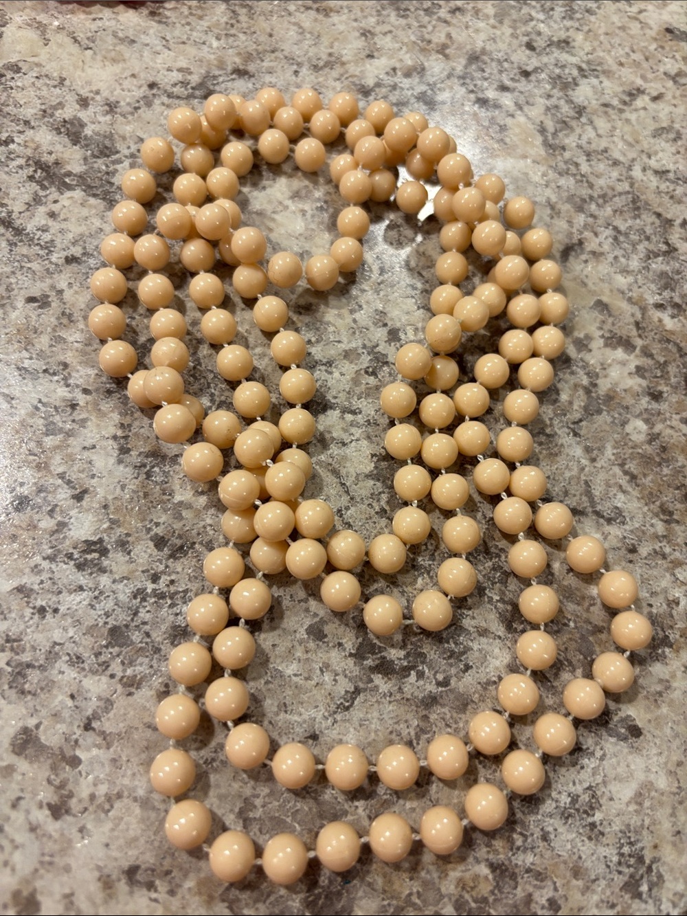 Neutral Beige Round Bead Necklace - Women Jewelry